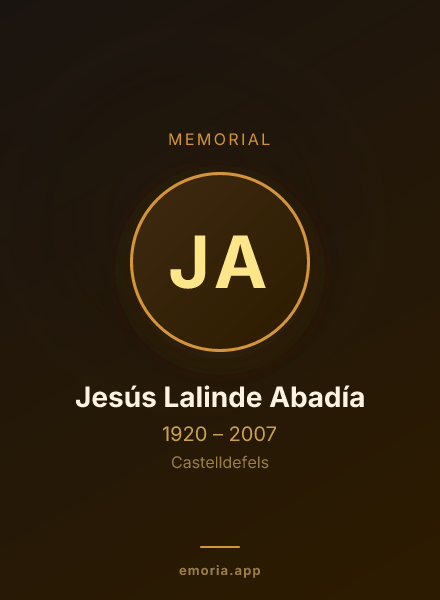 Memorial portrait of Jesús Lalinde Abadía