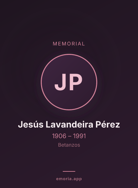 Memorial portrait of Jesús Lavandeira Pérez