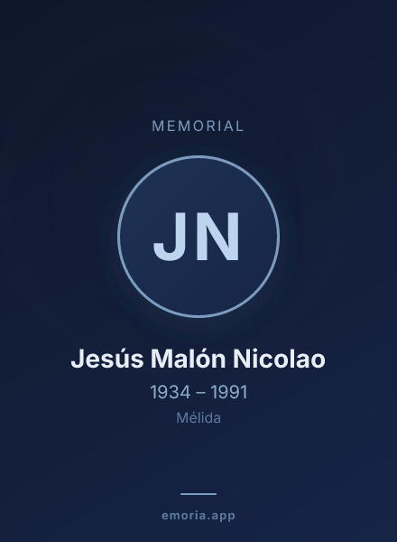 Memorial portrait of Jesús Malón Nicolao
