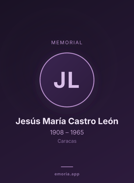 Memorial portrait of Jesús María Castro León