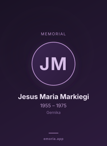 Memorial portrait of Jesus Maria Markiegi