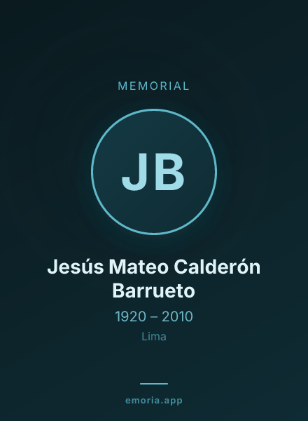 Memorial portrait of Jesús Mateo Calderón Barrueto