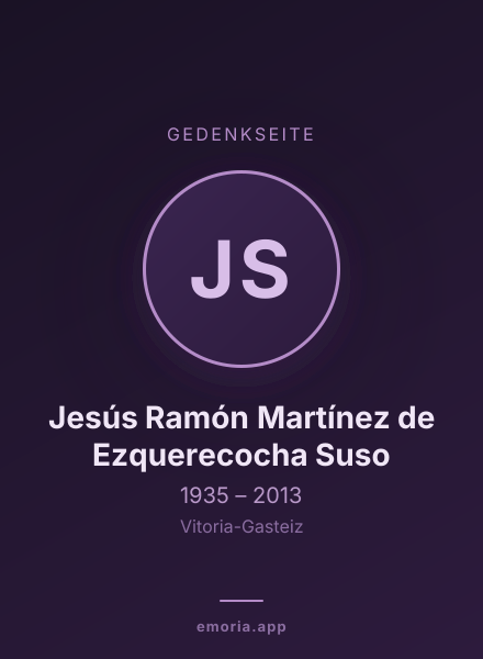 Gedenkportrait von Jesús Ramón Martínez de Ezquerecocha Suso