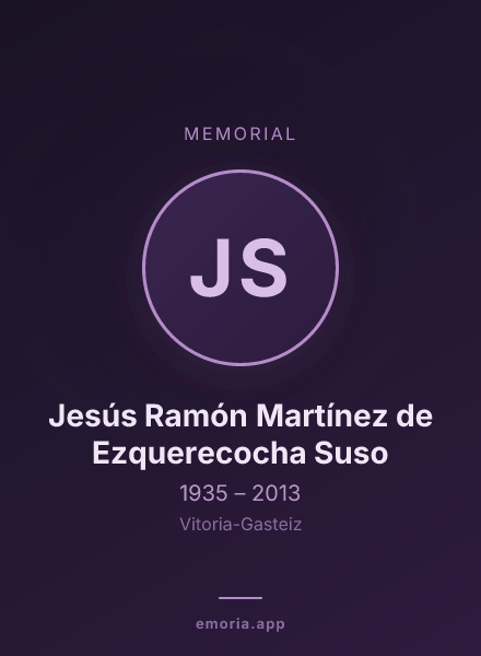 Memorial portrait of Jesús Ramón Martínez de Ezquerecocha Suso