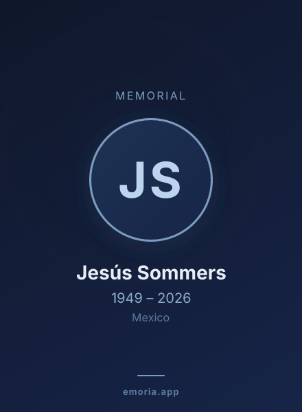 Memorial portrait of Jesús Sommers