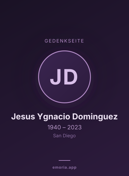 Gedenkportrait von Jesus Ygnacio Dominguez