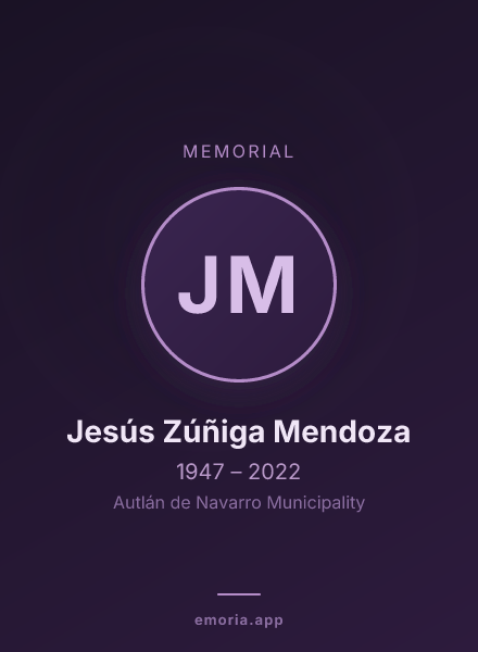 Memorial portrait of Jesús Zúñiga Mendoza