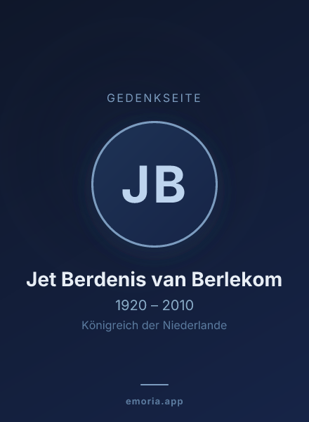 Gedenkportrait von Jet Berdenis van Berlekom
