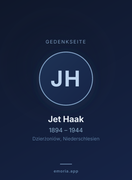 Gedenkportrait von Jet Haak
