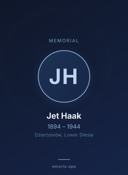 Memorial portrait of Jet Haak