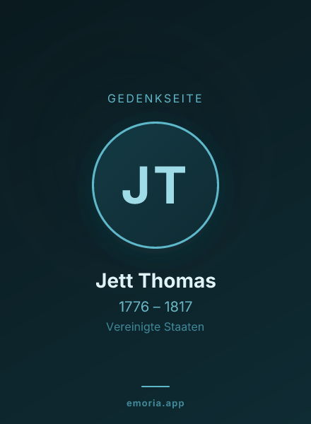 Gedenkportrait von Jett Thomas