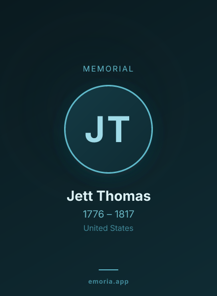 Memorial portrait of Jett Thomas