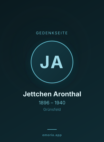 Gedenkportrait von Jettchen Aronthal