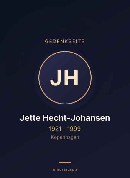 Gedenkportrait von Jette Hecht-Johansen