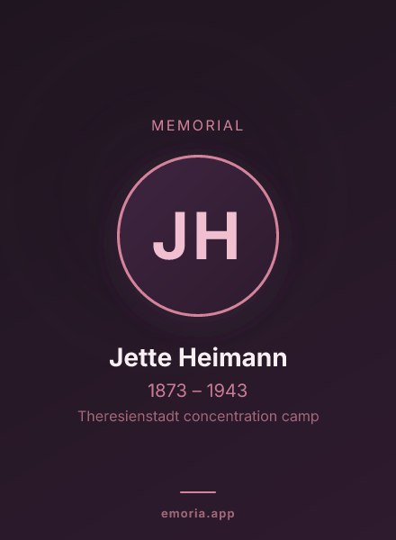 Memorial portrait of Jette Heimann
