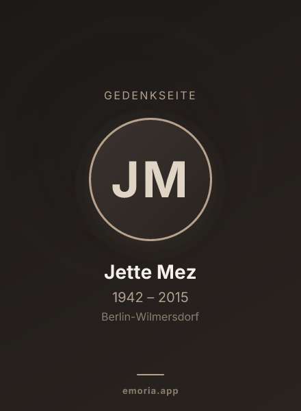 Gedenkportrait von Jette Mez