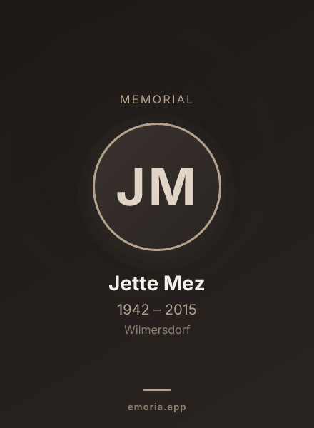 Memorial portrait of Jette Mez