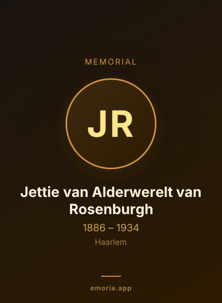 Memorial portrait of Jettie van Alderwerelt van Rosenburgh