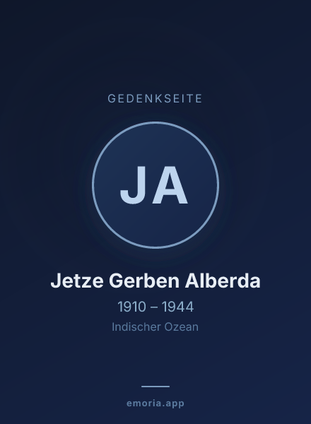 Gedenkportrait von Jetze Gerben Alberda