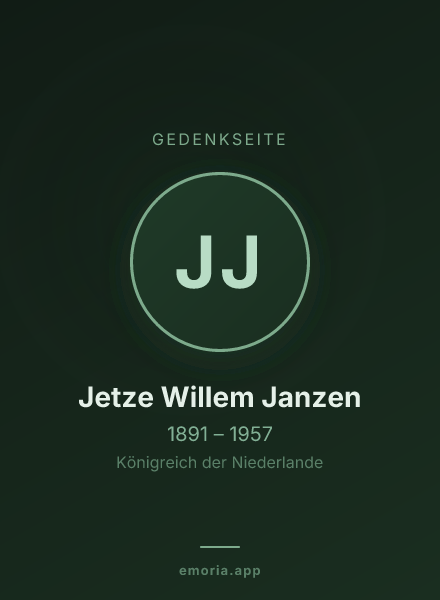 Gedenkportrait von Jetze Willem Janzen
