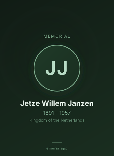 Memorial portrait of Jetze Willem Janzen