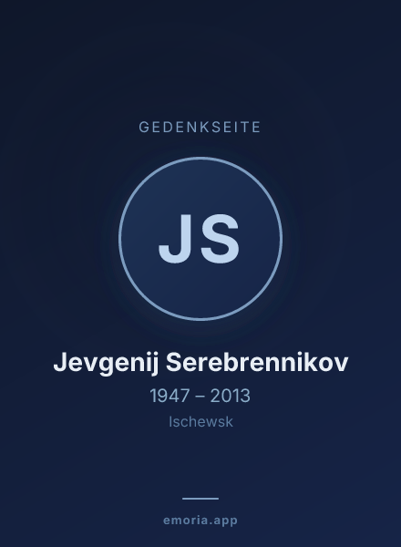 Gedenkportrait von Jevgenij Serebrennikov