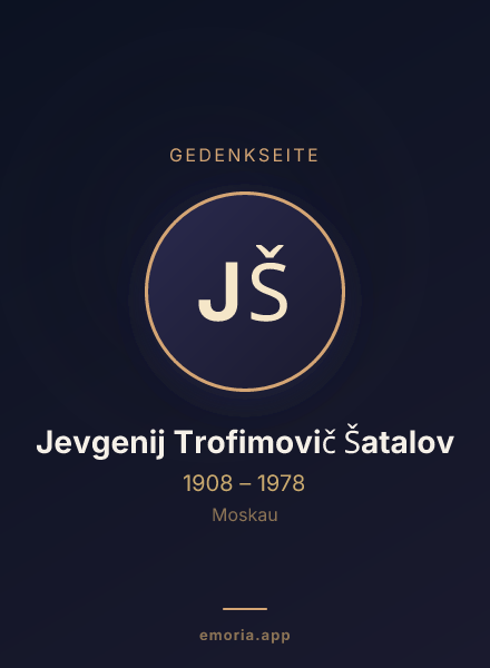 Gedenkportrait von Jevgenij Trofimovič Šatalov