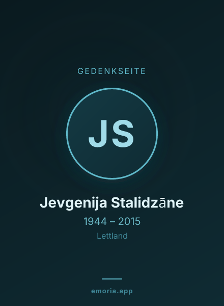 Gedenkportrait von Jevgenija Stalidzāne