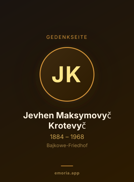 Gedenkportrait von Jevhen Maksymovyč Krotevyč