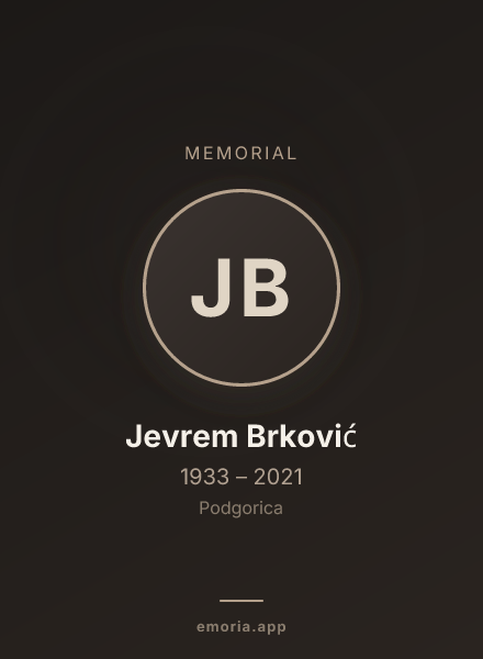 Memorial portrait of Jevrem Brković