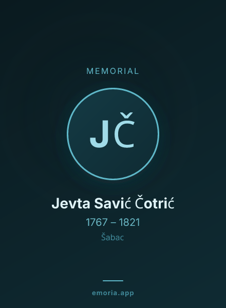 Memorial portrait of Jevta Savić Čotrić