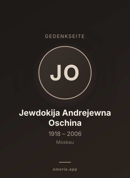 Gedenkportrait von Jewdokija Andrejewna Oschina