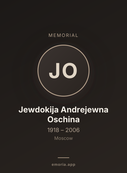 Memorial portrait of Jewdokija Andrejewna Oschina