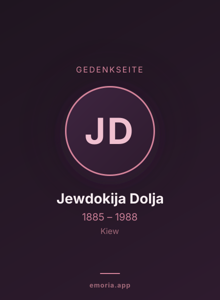 Gedenkportrait von Jewdokija Dolja