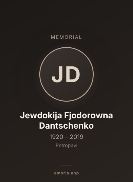 Memorial portrait of Jewdokija Fjodorowna Dantschenko