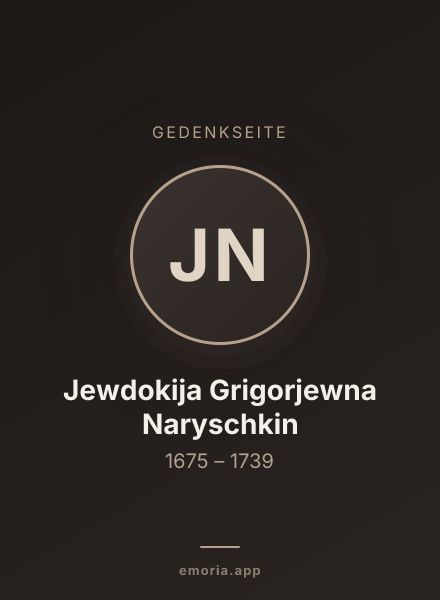 Gedenkportrait von Jewdokija Grigorjewna Naryschkin