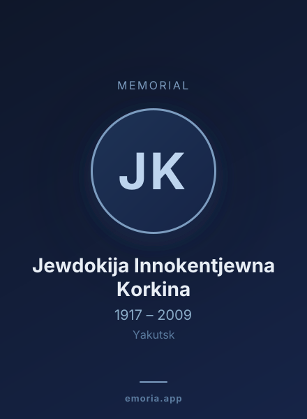 Memorial portrait of Jewdokija Innokentjewna Korkina
