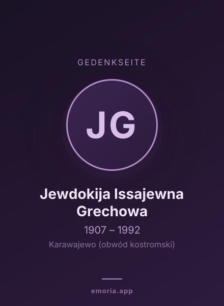 Gedenkportrait von Jewdokija Issajewna Grechowa