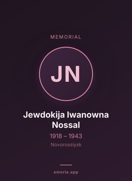 Memorial portrait of Jewdokija Iwanowna Nossal