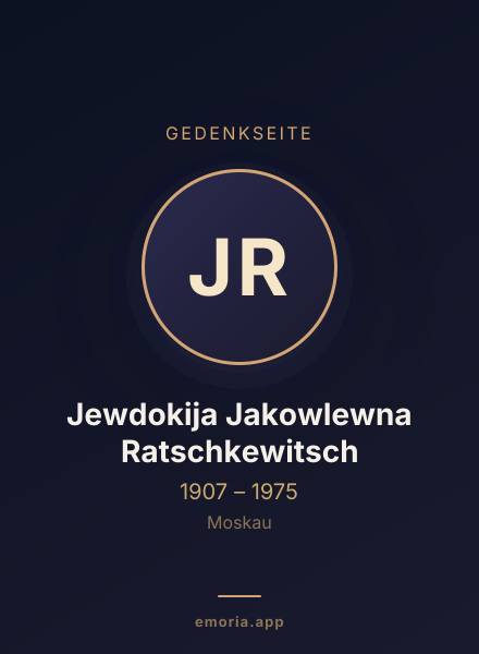 Gedenkportrait von Jewdokija Jakowlewna Ratschkewitsch