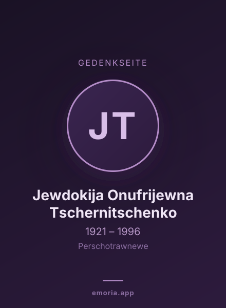 Gedenkportrait von Jewdokija Onufrijewna Tschernitschenko