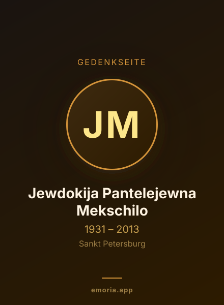 Gedenkportrait von Jewdokija Pantelejewna Mekschilo