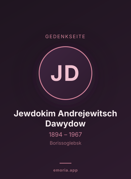 Gedenkportrait von Jewdokim Andrejewitsch Dawydow