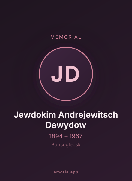 Memorial portrait of Jewdokim Andrejewitsch Dawydow