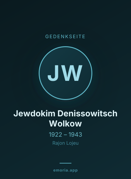 Gedenkportrait von Jewdokim Denissowitsch Wolkow