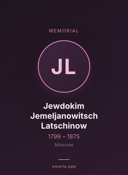Memorial portrait of Jewdokim Jemeljanowitsch Latschinow