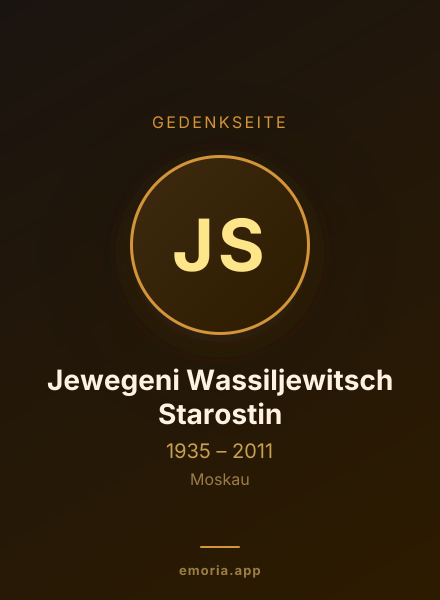 Gedenkportrait von Jewegeni Wassiljewitsch Starostin