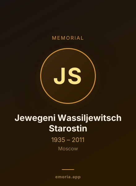 Memorial portrait of Jewegeni Wassiljewitsch Starostin