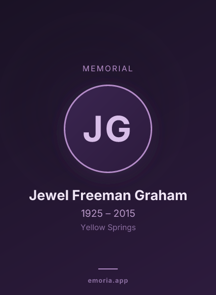 Memorial portrait of Jewel Freeman Graham