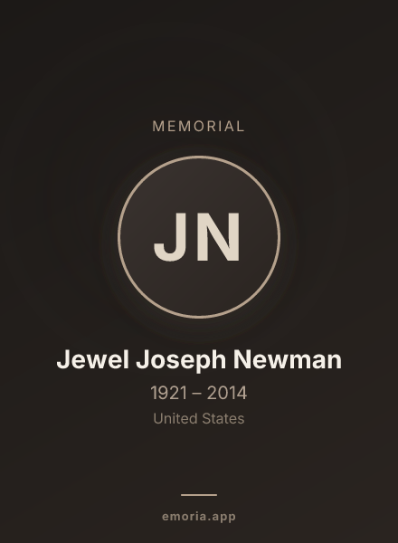 Memorial portrait of Jewel Joseph Newman